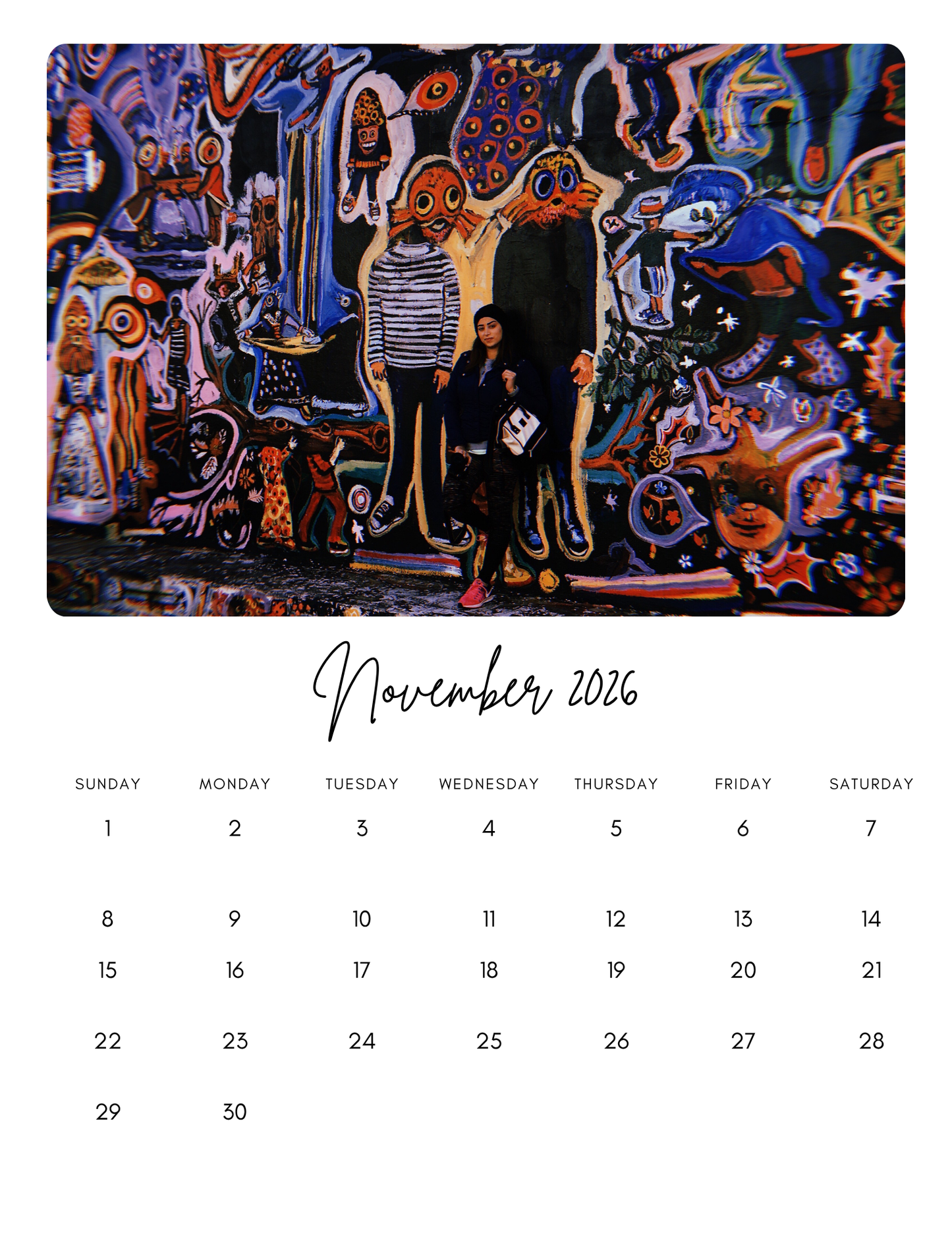 Customizable 2026 Calendar - Set of 12