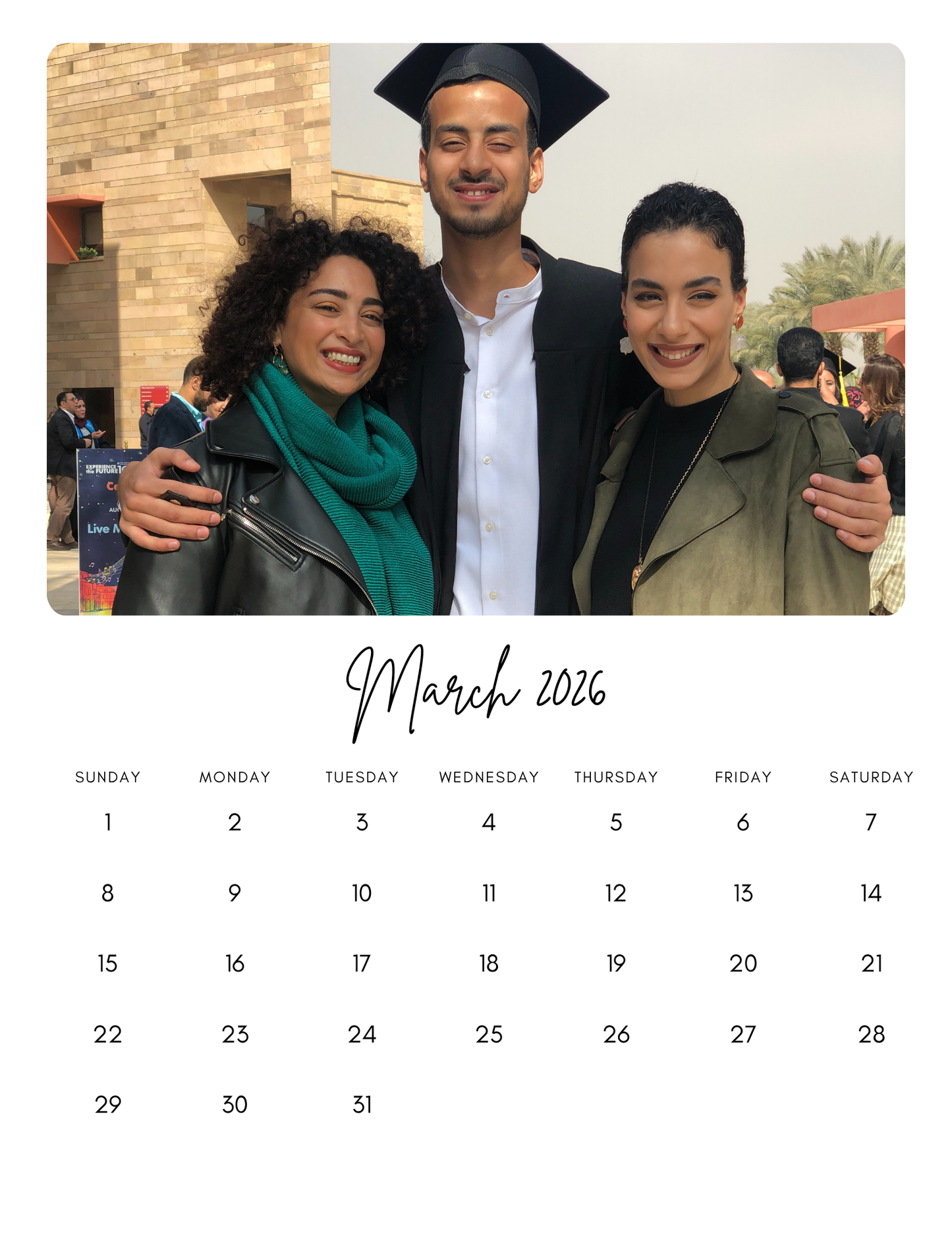 Customizable 2026 Calendar - Set of 12