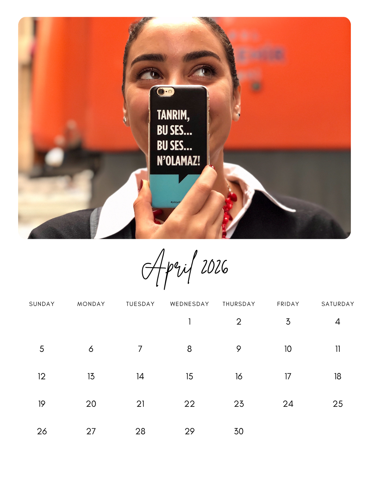 Customizable 2026 Calendar - Set of 12