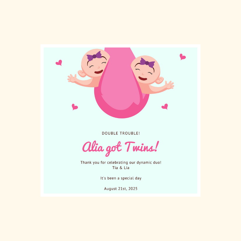 Baby Shower - Twins - Set of 9