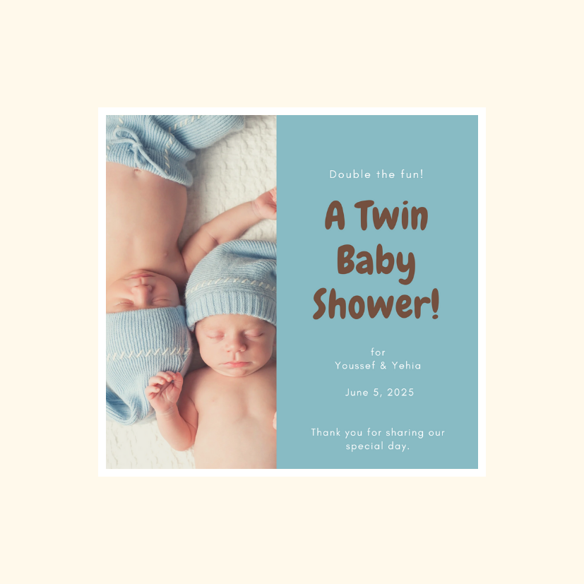 Baby Shower - Twins - Set of 9